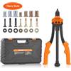 VEVOR Rivettatrice Manuale per Dadi, Pinza per Inserti Filettati 35cm con 7 Mandrini, 70 Dadi in 7 Misure, Pinza Rivettatrice per Rivettatura Semiautomatica con Valigetta per Automobilistico Fai-da-te