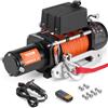 VEVOR Argano Elettrico 4536 kg Verricello per Camion 12 V CC con Passacavo in Alluminio Sintetico Φ0,9 x 1981,2 cm Telecomando Senza Fili e Cablato, Impermeabile IP55 per Traino Fuoristrada SUV Jeep
