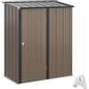 Outsunny Casetta da Giardino in Acciaio Porta Attrezzi con Catenaccio, 161.5x94.5x196cm, Marrone