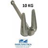Inox Nautica ANCORA HALL ZINCATA 10 KG PER FONDI SABBIOSI BARCA SABBIA ANCORAGGIO ORMEGGIO