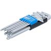 BGS 818 | Serie di chiavi ad angolo | profilo a T (per Torx) con testa sferica | T10 - T50 | 9 pz.