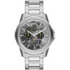 Armani Exchange Orologio per uomo, Movimento al quarzo multifunzione e cassa da 44 mm con cinturino in acciaio, Tono argento e grunge