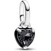 PANDORA ME Mini pendente con cuore in argento Sterling con cristallo nero e smalto nero