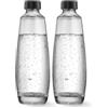 Sodastream Set 2 bottiglie in vetro da usare SOLO per gasatore DUO, capacità 1 Litro