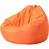 Mateju Pouf Poltrona a Sacco, Pouf Letto Singolo Morbido, Pouf Sacco di Fagioli Senza Riempimento, Pouf Poltrona di Fagioli per Adulti e Bambini, per Interni Esterni (XL,Arancione)
