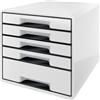 LEITZ Cassettiera drawer Cabinet CUBE 5 bianco Leitz