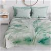 PETTI Artigiani Italiani - Copriletto Singolo Primavera Estate, Coperta Leggera Singola, Lenzuola Copri Letto, Palma Salvia, 100% Made in Italy