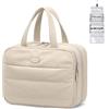 GOLF QUALITY Beauty Case da Viaggio Donna da Appendere, Impermeabile Trousse Trucchi Alta Capacità porta Trucchi da Viaggio Accessori Utili Grande Makeup Bag con Gancio,Albicocca