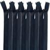 MARARDI [Pack 5 Cerniere Invisibili [Nero] Nylon [50 cm] Chiusure Lampo per Cucito e Artigianato per Stoffa Vestiti Borse per Cucire a Macchina Tessuto di Cotone con Chiusura in Metallo