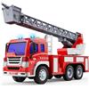 GizmoVine Camion Pompieri Grande, Autopompa dei Vigili del Fuoco con Luci e Suoni, Macchina Modellini, Pompiere Giocattolo, Giocattoli per Bambini, Macchinine Bambino 3 4 5 6 7 8 Anni - Rossa