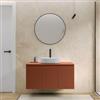 DEGHI Mobile bagno sospeso con ante 100 cm terracotta cannettato con top e specchio - Nerk