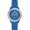 Fossil Orologio Stella per donna, Movimento cronografico al quarzo con cinturino in acciaio inossidabile, 37 mm, Blu con glitter