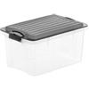 ROTHO Contenitore Compact - 39,5x27,5x18 cm - A4 - 13 L - PPL - coperchio nero - trasparente - Rotho (unità vendita 1 pz.)
