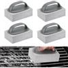 Zocipro 4Pcs Mattone per La Pulizia della Griglia con Manico, Pietra Pomice per Pulizia Griglia, Pietra Pomice Barbecue Strumento per La Pulizia della Griglia per Rimuovere Macchie Ostinate