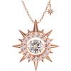 FEIKFEIZ Collana in moissanite da donna, pendente, diamante coltivato in laboratorio, placcata in oro rosa 18K, collana d'oro, collana da uomo, regalo di gioielli.