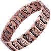 JFUME Bracciali di rame puro per gli uomini Bracciali magnetici 4in1 elementi con link rimuovere strumento 8,5 regolabile