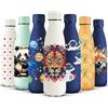 HoneyHolly Borraccia Termica, Senza BPA, Borraccia Bambini, 500ML Acciaio Inossidabile 18/8, Bottiglia Termica A Prova di Perdite, Borraccia Acciaio Inox per Scuola, Ufficio e Attività All'aperto