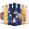 HoneyHolly Borraccia Termica, Senza BPA, Borraccia Bambini, 500ML Acciaio Inossidabile 18/8, Bottiglia Termica A Prova di Perdite, Borraccia Acciaio Inox per Scuola, Ufficio e Attività All'aperto