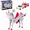 Felly Unicorno Trasforma Macchina Giocattoli, Unicorno 2 pezzi Auto Robot Giochi Bambini Bambino Bambina 2 3 4 5 6 7 8 anni, Natale Giocattolo Regalo per Ragazzi Ragazze, Rosa