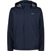 CMP - Giacca Uomo con Cappuccio con Bottoni a Pressione, Black Blue, 48