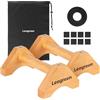 Leogreen Parallele Calisthenics, Maniglie per Flessioni in Legno con Cuscinetti Antiscivolo, Cinghie Antiscivolo e Borsa Portaoggetti, Parallele in Legno, per Fitness, Flessioni, Ginnastica