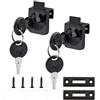 INCREWAY 2 serrature quadrate in lega di zinco per mobili a sportello singolo, cassetto, armadietto, vetrina, serrature con chiavi per porta in vetro da 5-8 mm, colore nero