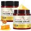 Buyourtaste Beef Tallow Creme,Whipped Beef Tallow Skin Care,Sego di Manzo Biologico 100% Naturale Nutrito con erba,Idratazione intensa & Cura Anti-Aging,Tallow And Honey Balm per Barriera Cutanea Rinforzata (2)