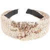 Glamour Girlz Cerchietto da donna con nodo con paillettes scintillanti e nodo attorcigliato, largo, spesso, formale, bohémien, vintage, accessorio per capelli, per Natale, matrimonio, damigella d'onore (rosa)