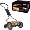 Fiskars Tosaerba Manuale, Tosaerba a Cilindro con Sistema di Taglio Senza Attrito diLlame, Larghezza di Taglio: 43 cm, StaySharp Plus, Nero/Arancione/Argento, 1015649