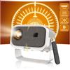 Jimveo Proiettore Portatile【360°Proiettore Soffitto】Auto ±45° Correzione E-Focus Mini Proiettore 19000L 1080P FHD 4K Support Proiettore Jimveo Wifi6 Bidirezionalità BT 5.2 Videoproiettore 75% Zoom HomeCinema