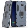 MaiJin Compatibile con Galaxy J4+ (2018) Cover, Custodia Armor Anello Cavalletto (Funziona con Il Supporto Magnetico per Auto) Case Paraurti per Samsung Galaxy J4 Plus (Blu Navy)