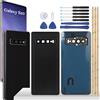 YHX-OU 6.1'' Nero Copribatteria per Samsung Galaxy S10 SM-G973F SM-G973U SM-G973W SM-G973U1 SM-G973 SM-G973N Retro Vetro Backcover Back Vetro Kit di Riparazione con Obiettivo Fotocamera + Strumento