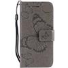 DENDICO Cover per iPhone 5 / iPhone 5s / iPhone SE, Pelle Portafoglio Custodia Custodia a Libro con Funzione di appoggio e Porta Carte di Credito - Grigio