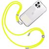 TBOC Cordino Catenella Laccio Strap Porta Cover [Fluoro Gialo] con Toppa di Fissaggio [Bianco Ice] per Telefono Cellulare Collo - Tracolla Catenina con cordini Accessori Telefoni Universale Laccetti