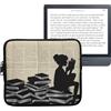 kwmobile Custodia Universale per eReader - Copertina in Neoprene Nero/Beige con Chiusura a Zip - Misura - Astuccio portatablet