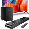 TONOR Soundbar per Smart TV con Subwoofer 2.1, Sistema Audio Surround 3D per TV/PC/Telefono con Bluetooth 5.3, DSP Integrato, 3 Modalità, Compatibile con HDMI/ARC/Opt/AUX/USB