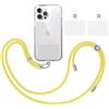 TBOC Pack: Cordino Catenella Laccio Strap Porta Cover [Giallo] + 2 toppe di fissaggio aggiuntive Telefono Cellulare Collo - Tracolla Catenina cordini Phone Cellulari Telefoni Universale Laccetti