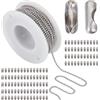 SUNNYCLUE 32.8 Piedi / 10 m 1.5 mm Catena di Perline in Acciaio Inossidabile Catena di Perline d'Argento Catene di Perline di Metallo Targhette per Cani Connettori A Rotolo Fermagli per estremità del