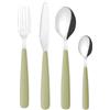 Guzzini - Set 24 posate in acciaio inossidabile, bianco, POP (verde alga)
