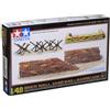 Tamiya 300032508 - Set paesaggistico della seconda guerra mondiale, Muretti e sacchi di sabbia, in scala 1:48