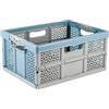 keeeper Robusta Cassetta Pieghevole con Impugnature Soft-Touch, 48,5 x 35 x 23,5 cm, 32 L, Lea, Nordic Blue (Blu)