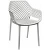 Sedia Aria in Polipropilene con Braccioli Bianca - Design Forato