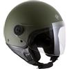 Tucano Urbano Casco Demi Jet Unisex EL'JETTIN 6.0. Casco Moto e Scooter, Verde Opaco, Omologato ECE 22.06, Calotta XS-M e L-XXL, Comodo e Sicuro