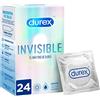 Durex Preservativi Invisible - preservativi extra sottili per una sensazione intensa durante l'atto amoroso (Extra Lubrificati, 24 pezzi)