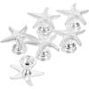 Housoutil 6pezzi Maniglie Per Porte Forma Di Stella Marina Pomelli in Lega Per Mobili Piccoli Pomelli Per Cassetti e Porte Interne Maniglie in Argento Per Armadi e Cassettiere