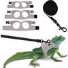 Fnaobai Bearded Dragon - Set di pettorina con guinzaglio regolabile in 3 dimensioni, per addestramento e camminata, in pelle, a prova di fuga, per piccoli rettili e scoiattoli (grigio)