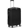 R Roncato Trolley Grande Rigido Ultraleggero Serie Flight in ABS 100% per Viaggi e Vacanze, Colore Nero