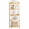 SMIBUY Libreria a scala in bambù, organizer per rack da bagno, espositore per piante autoportante a 4 e 5 livelli Scaffali salvaspazio per camera da letto, cucina (naturale, 5 livelli (127cm H))