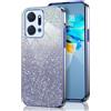 GOGME Glitter Cover per Huawei Honor X7a, Tlaio Elettrolitico Silicone TPU Antiurto Trasparente/Brillare Protective Custodia. Blu