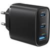 DEESOOCO Caricatore 45W a 3 porte (USB C + USB A) con PD/PPS - Compatibile con iPhone 16/15 Pro Max, Samsung Galaxy S24/S23, iPad (include 1 cavo USBC da 2 m)